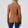 Women's Relax Fit Mock Neck Top | Toffee